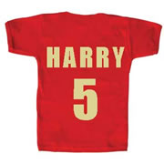 Personalised Kids Football T-Shirt (Printed on Back) (Gold Text)