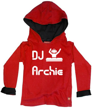 DJ Personalised Kids Hoody (White Design)