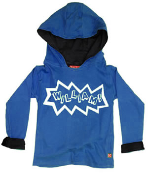 Kapow Personalised Kids Hoody (White Text)