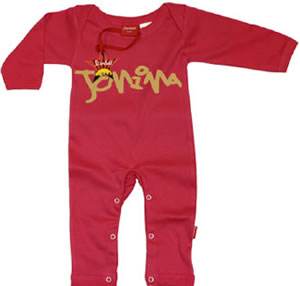 Tagged Personalised Baby PLAYSUIT (Gold Text)