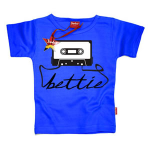 Cassette Personalised Kids T-Shirt (Gun Metal Font)